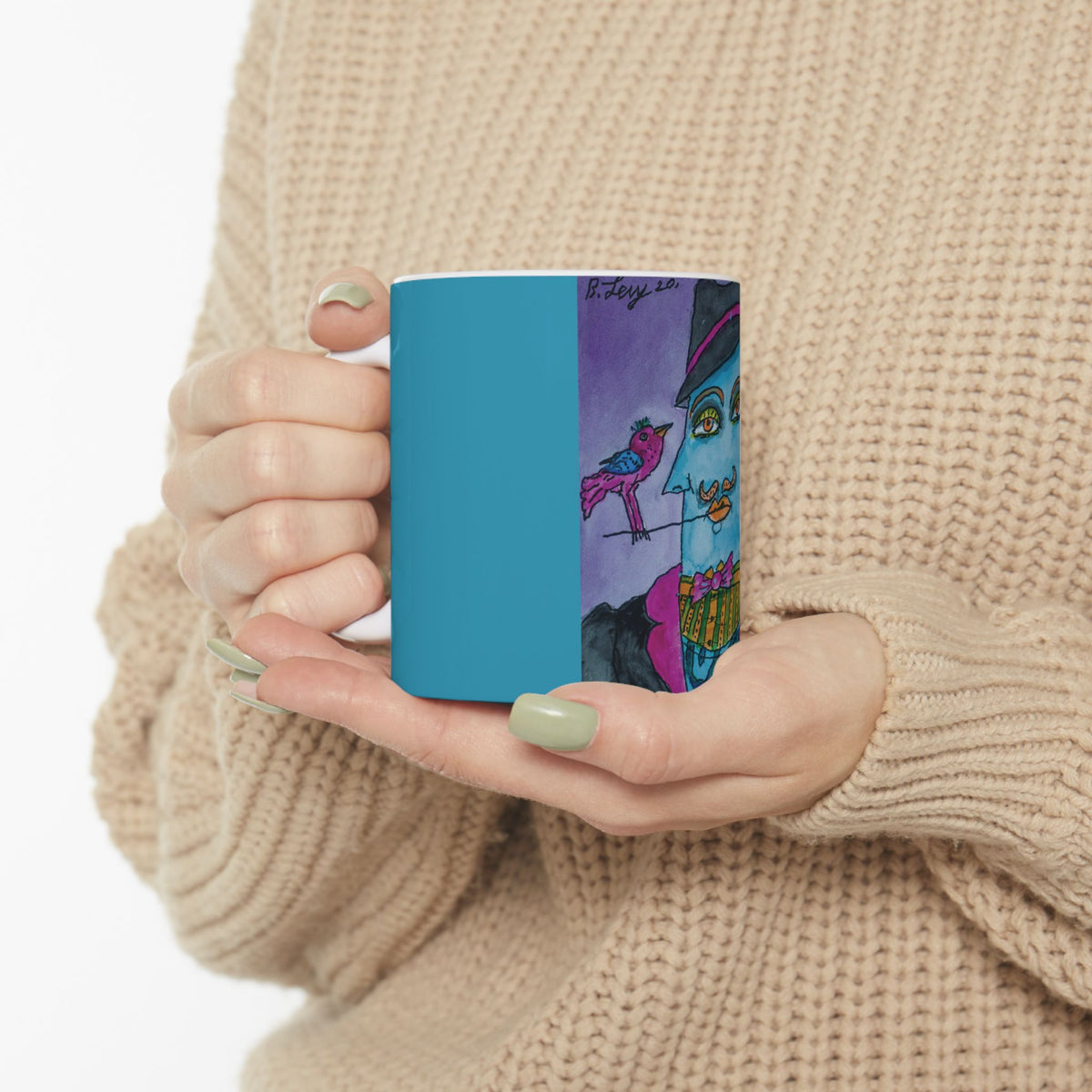 Ceramic Mug, Mister Blu - (Benny's Luv Mugs) - Artwork by Benjamin Levy (Limited Edition) (11oz, 15oz)