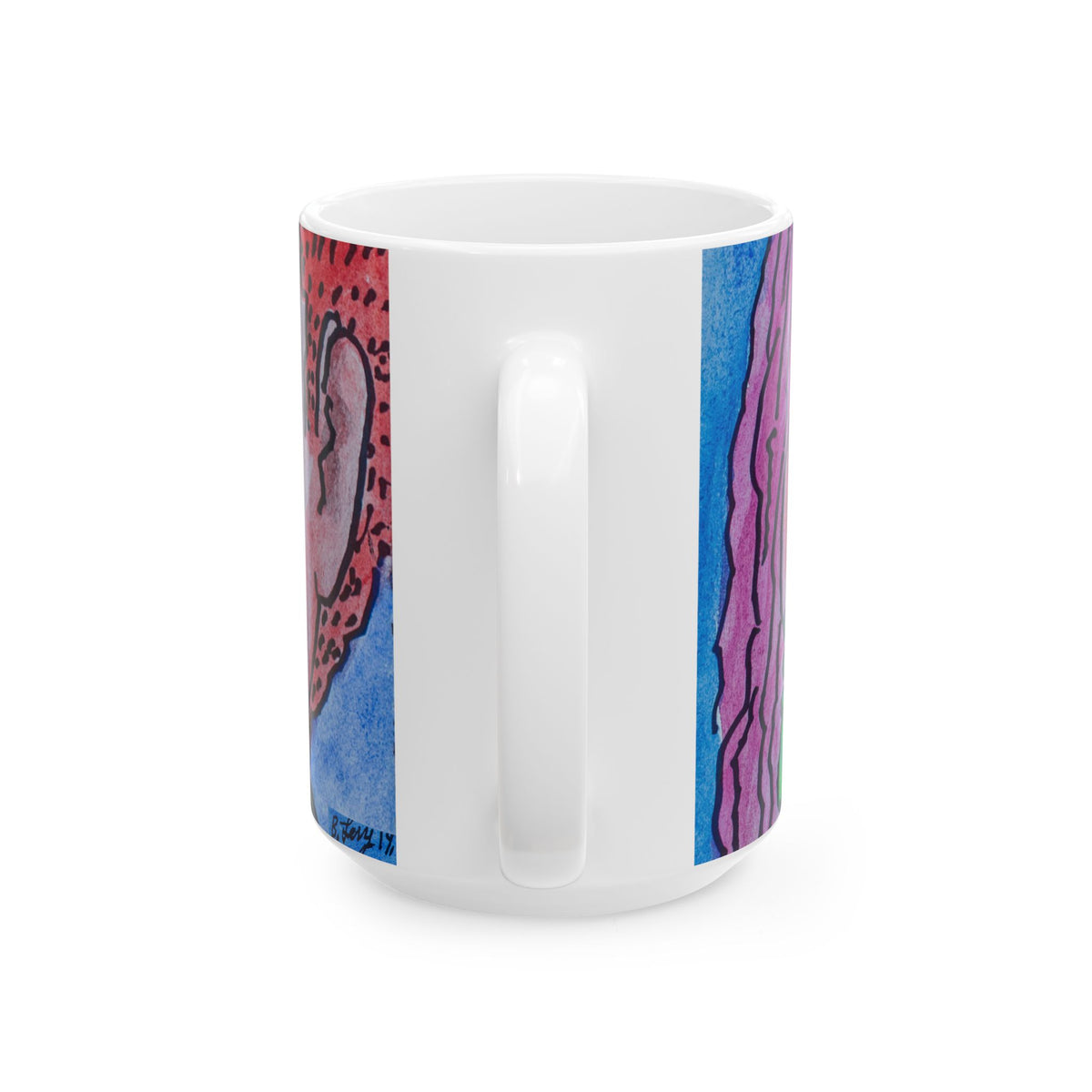 Ceramic Mug, Kissing Couple (close-up) (Benny’s Luv Mugs ❤️) - Artwork by Benjamin Levy (Limited Edition) (11oz, 15oz)