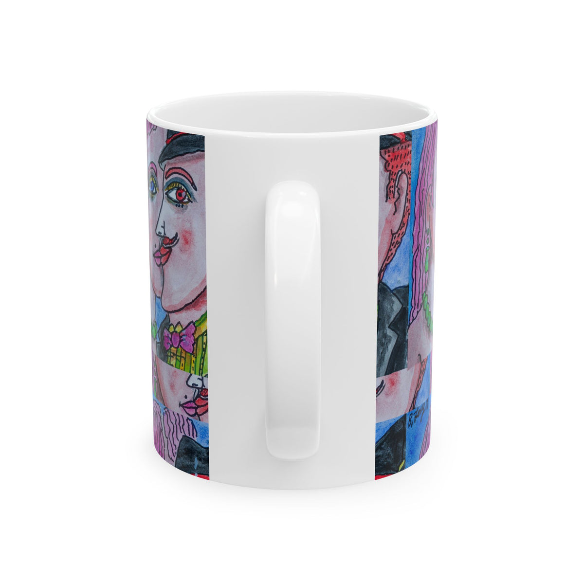 Ceramic Mug - Kissing Couple (Full) - (Benny’s Luv Mugs ❤️) Artwork by Benjamin Levy (Limited Edition) (11oz, 15oz)