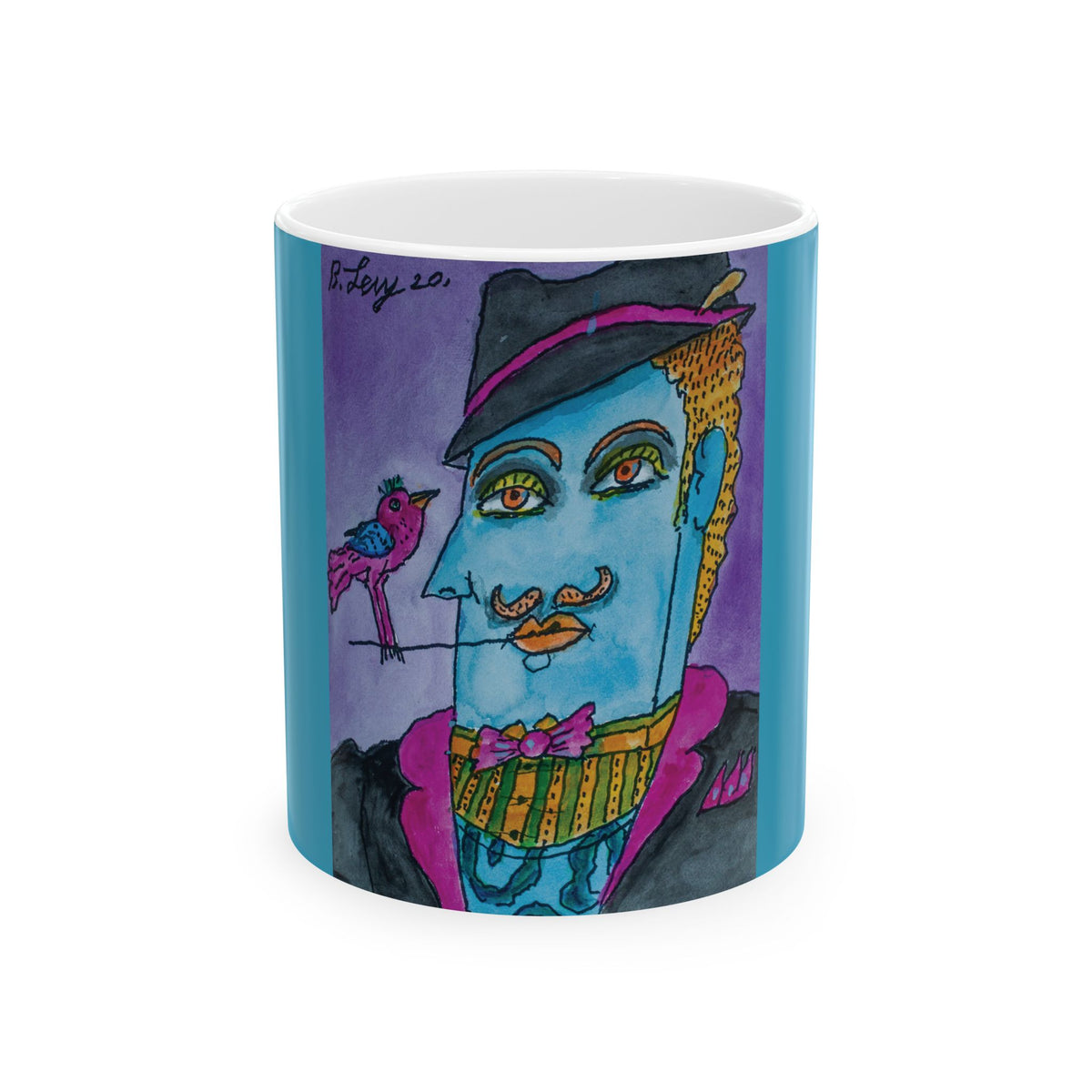 Ceramic Mug, Mister Blu - (Benny’s Luv Mugs ❤️) - Artwork by Benjamin Levy  (Limited Edition) (11oz, 15oz)