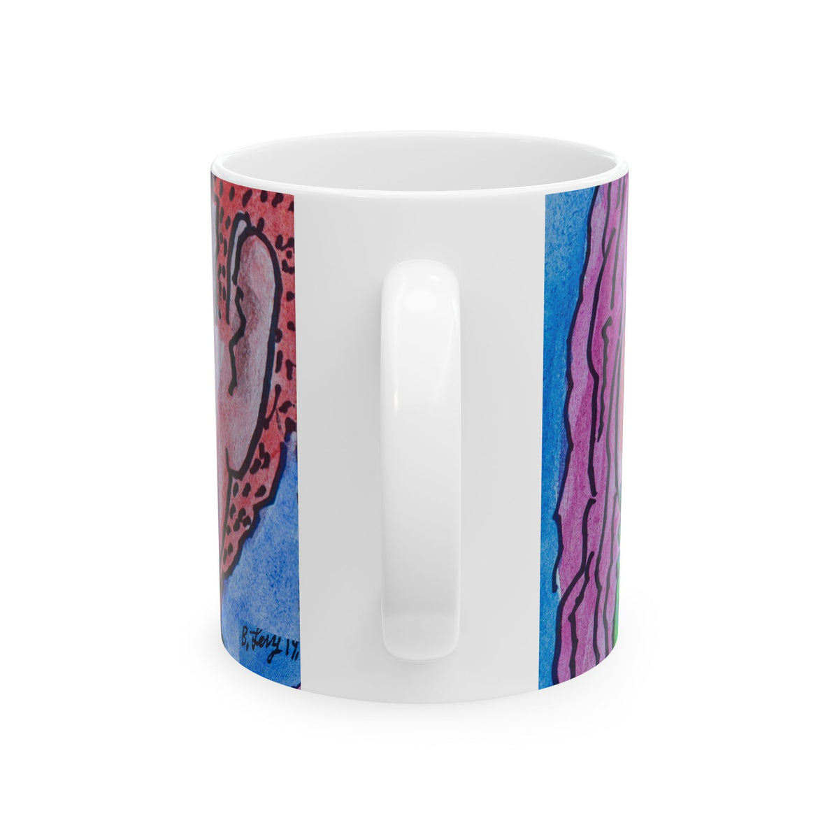 Ceramic Mug, Kissing Couple (close-up) (Benny’s Luv Mugs ❤️) - Artwork by Benjamin Levy (Limited Edition) (11oz, 15oz)