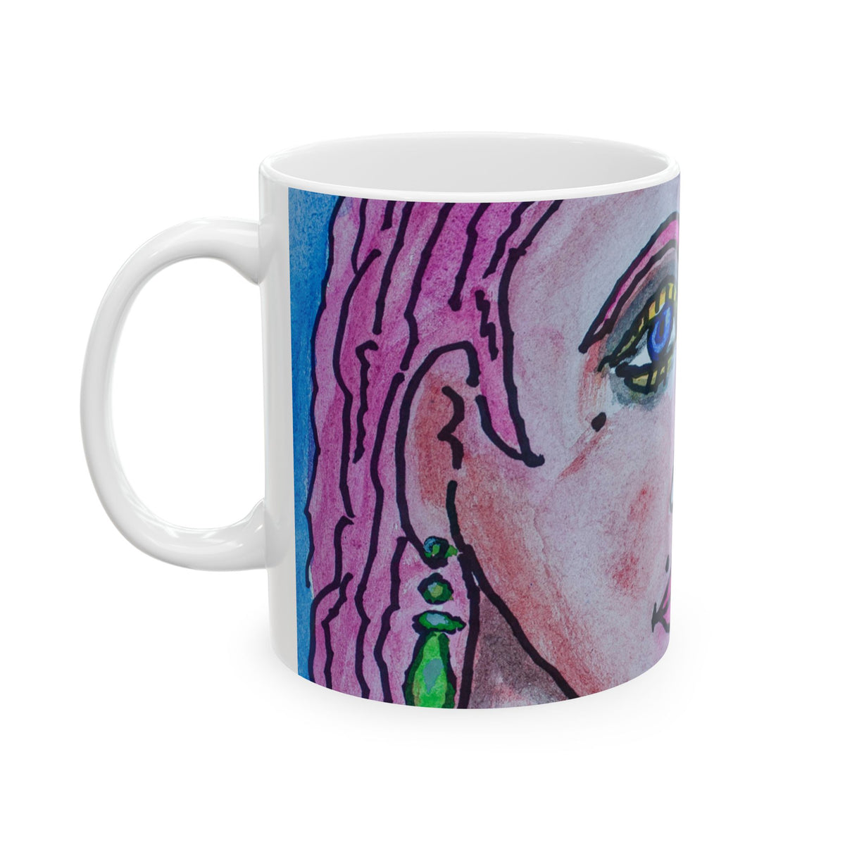 Ceramic Mug, Kissing Couple (close-up) (Benny’s Luv Mugs ❤️) - Artwork by Benjamin Levy (Limited Edition) (11oz, 15oz)
