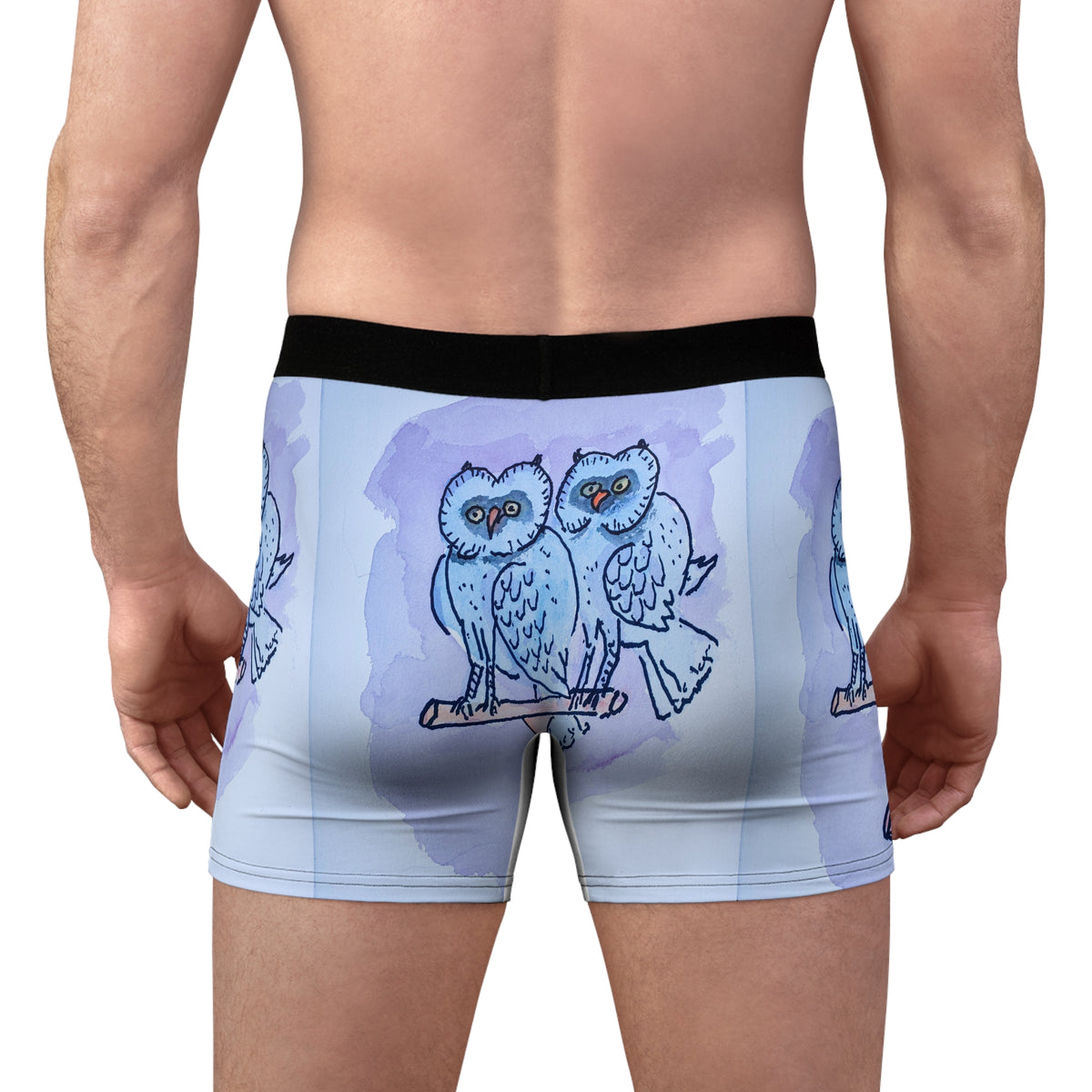Cute Owl Men's Boxer Briefs – Comfortable & Fun Underwear for Everyday and Gifts