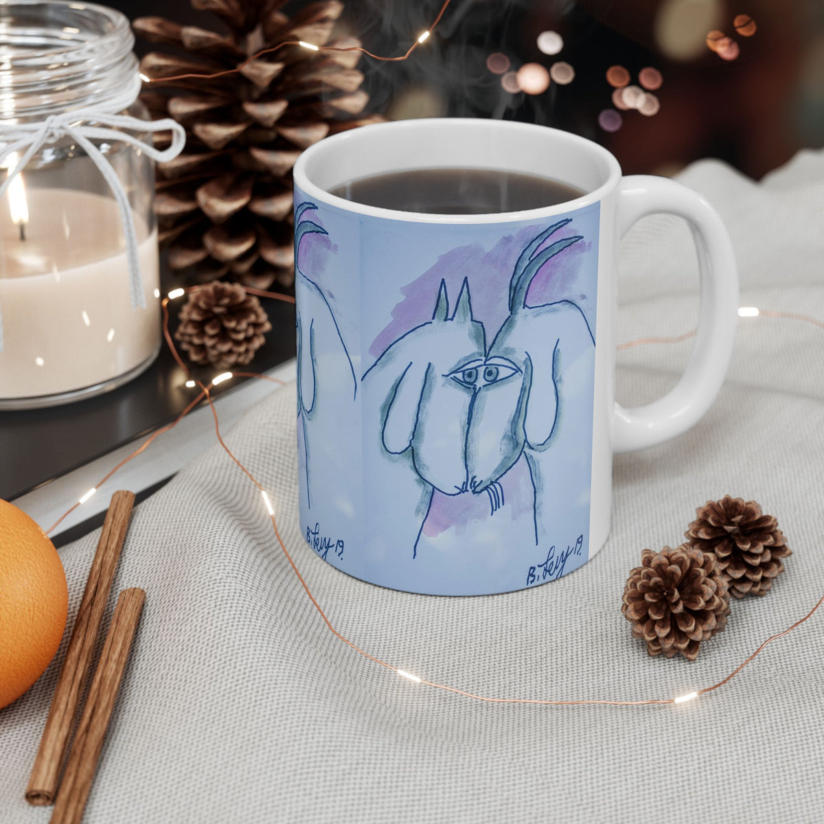 Ceramic Mug - Benny's Goats (Benny's Luv Mugs) Artwork by Benjamin Levy (Limited Edition) (11oz,15oz)