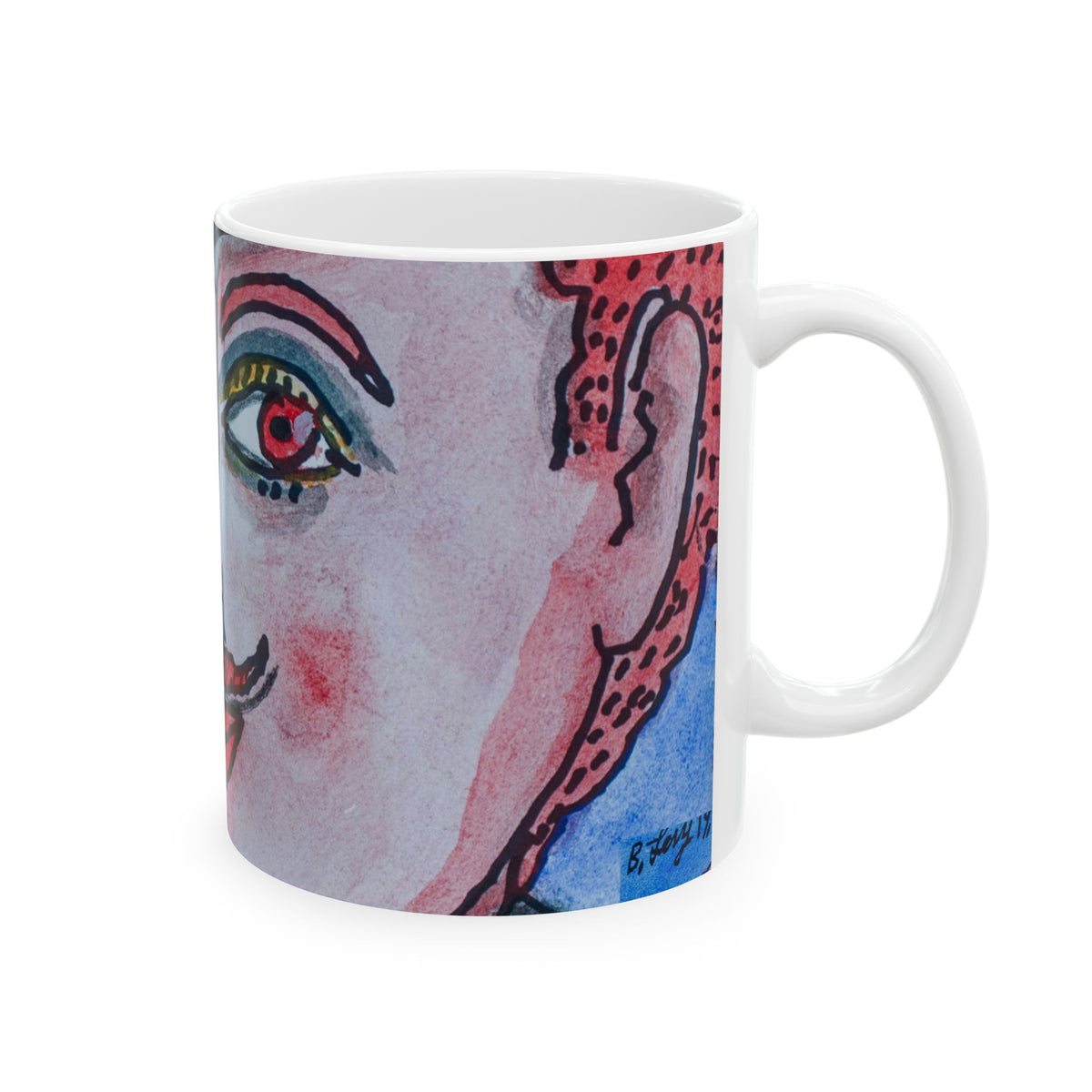 Ceramic Mug, Kissing Couple (close-up) (Benny’s Luv Mugs ❤️) - Artwork by Benjamin Levy (Limited Edition) (11oz, 15oz)