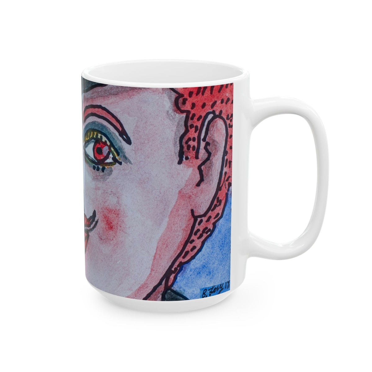 Ceramic Mug, Kissing Couple (close-up) (Benny’s Luv Mugs ❤️) - Artwork by Benjamin Levy (Limited Edition) (11oz, 15oz)