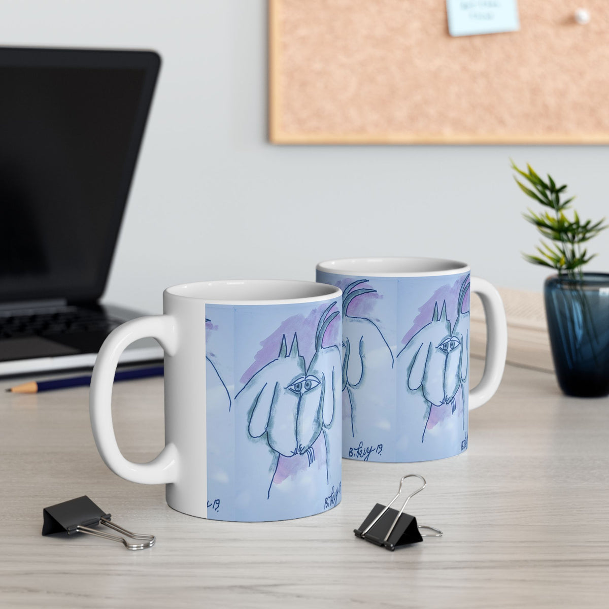 Ceramic Mug - Benny's Goats (Benny's Luv Mugs) Artwork by Benjamin Levy (Limited Edition) (11oz,15oz)