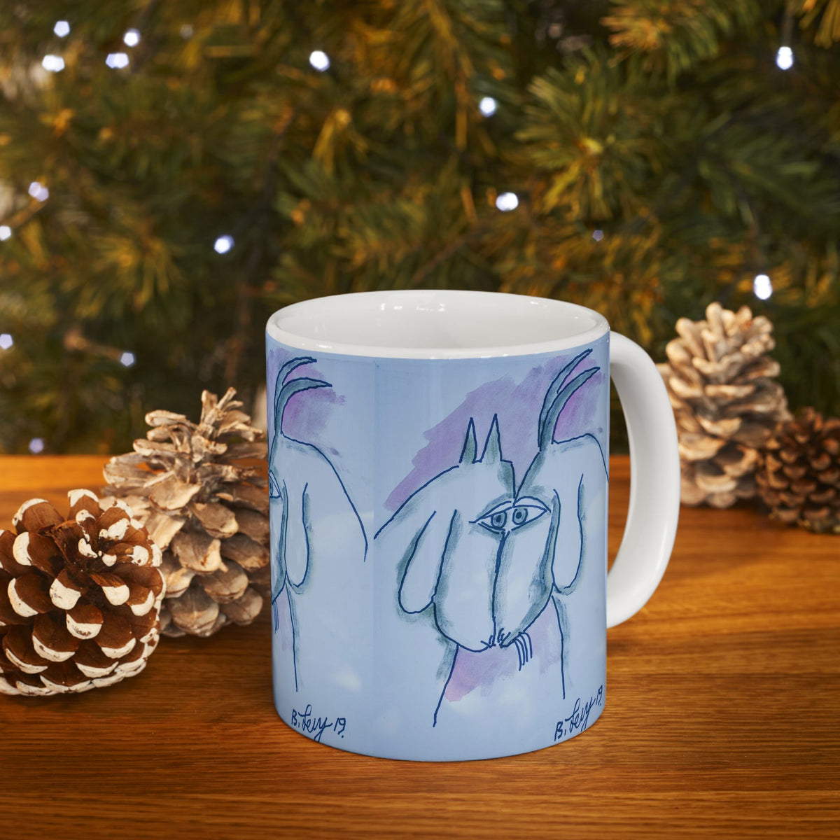 Ceramic Mug - Benny's Goats (Benny's Luv Mugs) Artwork by Benjamin Levy (Limited Edition) (11oz,15oz)