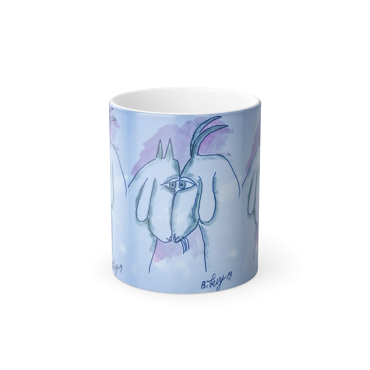 Color Morphing Mug - Benny’s Goats (Benny's Luv Mugs ❤️) Artwork by Benjamin Levy (Limited Edition) 11oz