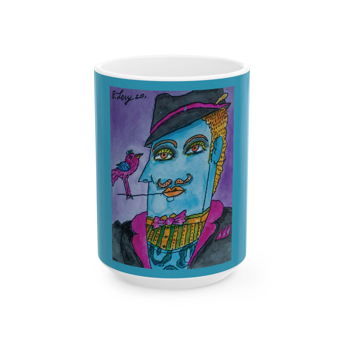 Ceramic Mug, Mister Blu - (Benny’s Luv Mugs ❤️) - Artwork by Benjamin Levy  (Limited Edition) (11oz, 15oz)