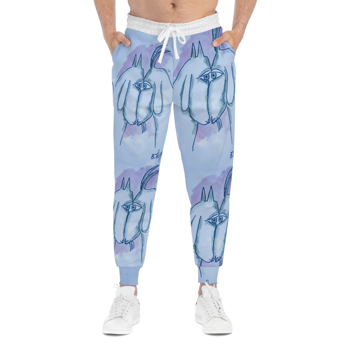 Artistic Athletic Joggers with Whimsical Design - Perfect for Relaxation and Casual Outings