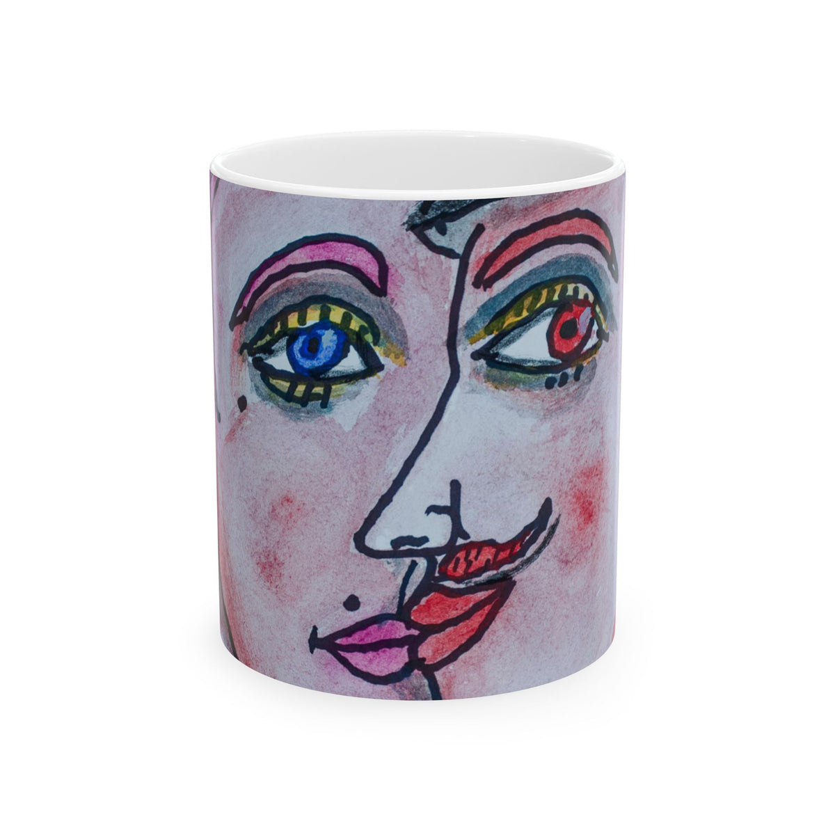 Ceramic Mug, Kissing Couple (close-up) (Benny’s Luv Mugs ❤️) - Artwork by Benjamin Levy (Limited Edition) (11oz, 15oz)