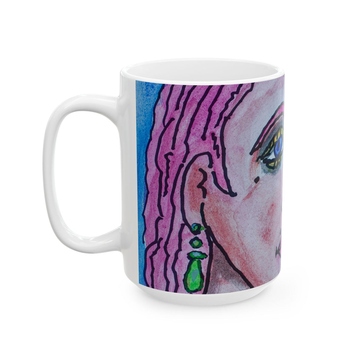 Ceramic Mug, Kissing Couple (close-up) (Benny’s Luv Mugs ❤️) - Artwork by Benjamin Levy (Limited Edition) (11oz, 15oz)